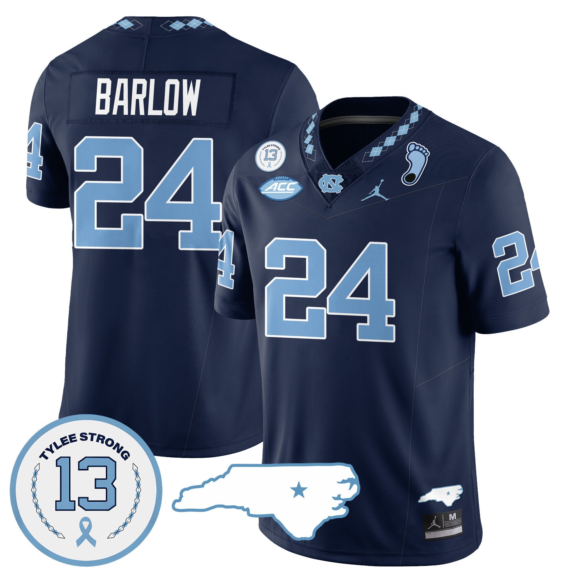 Men's North Carolina Tar Heels Football 2024 Vapor Jersey - All Stitched