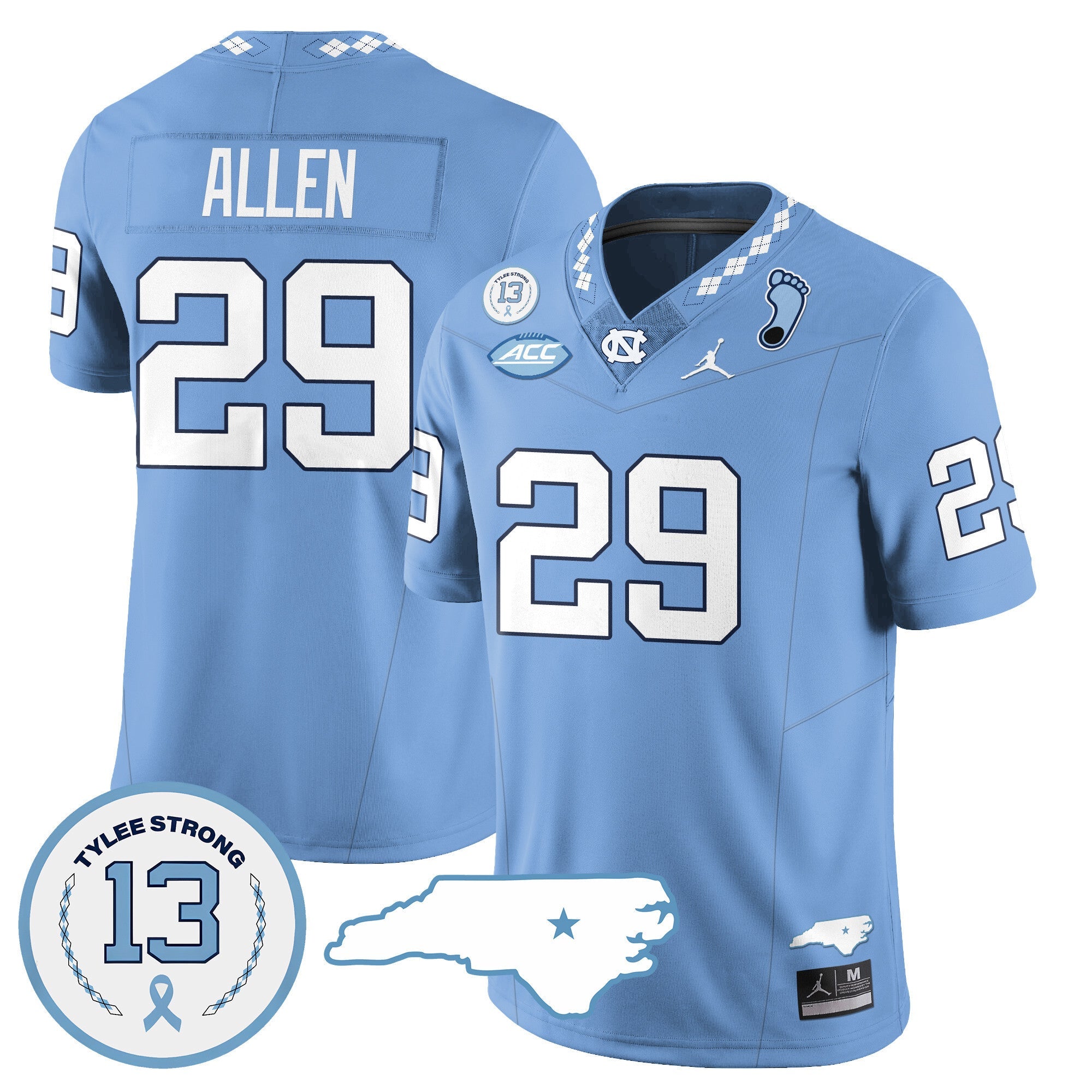 Men's North Carolina Tar Heels Football 2024 Vapor Jersey - All Stitched