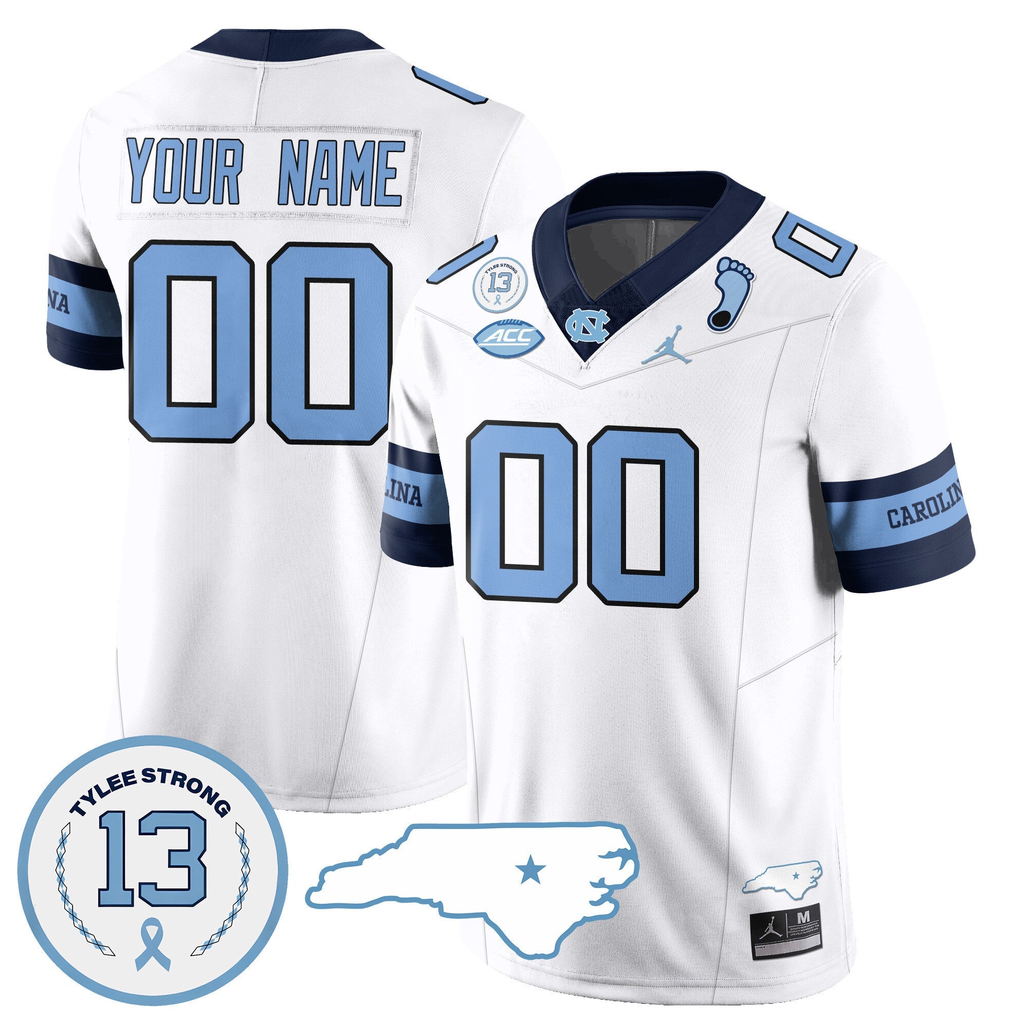 Custom Name/Gender North Carolina Tar Heels Football 2024 Vapor Jersey - All Stitched