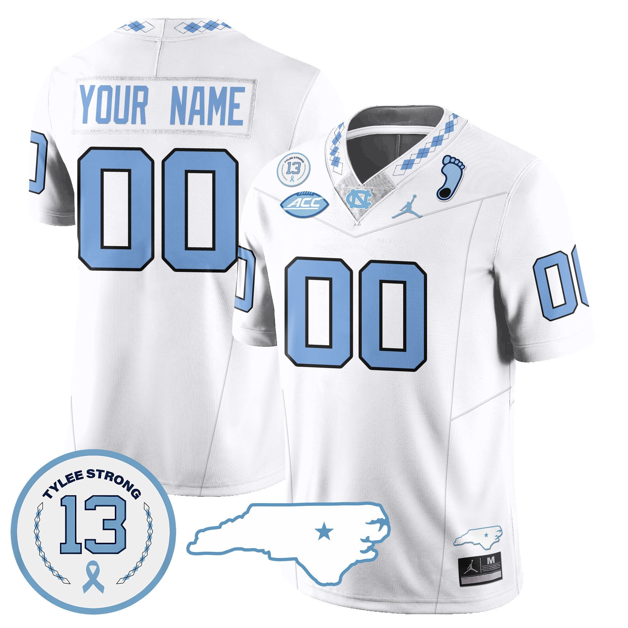 Custom Name/Gender North Carolina Tar Heels Football 2024 Vapor Jersey - All Stitched
