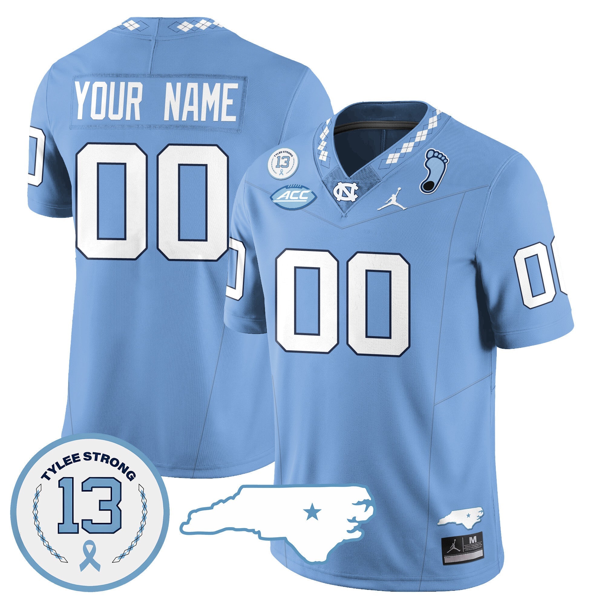 Custom Name/Gender North Carolina Tar Heels Football 2024 Vapor Jersey - All Stitched