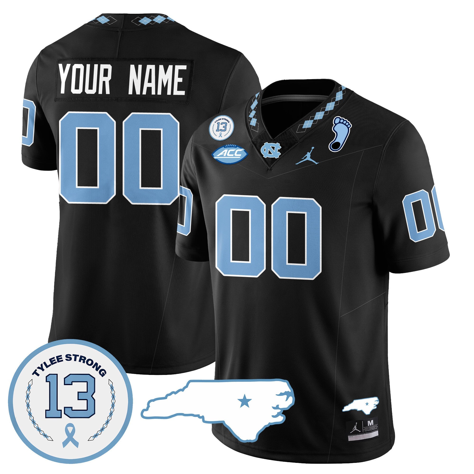 Custom Name/Gender North Carolina Tar Heels Football 2024 Vapor Jersey - All Stitched