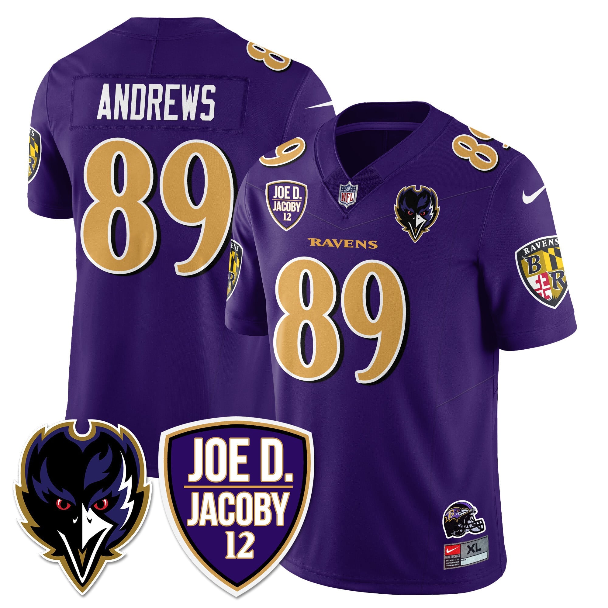 Men's Ravens Purple Rising 2024 Vapor Limited Jersey - All Stitched