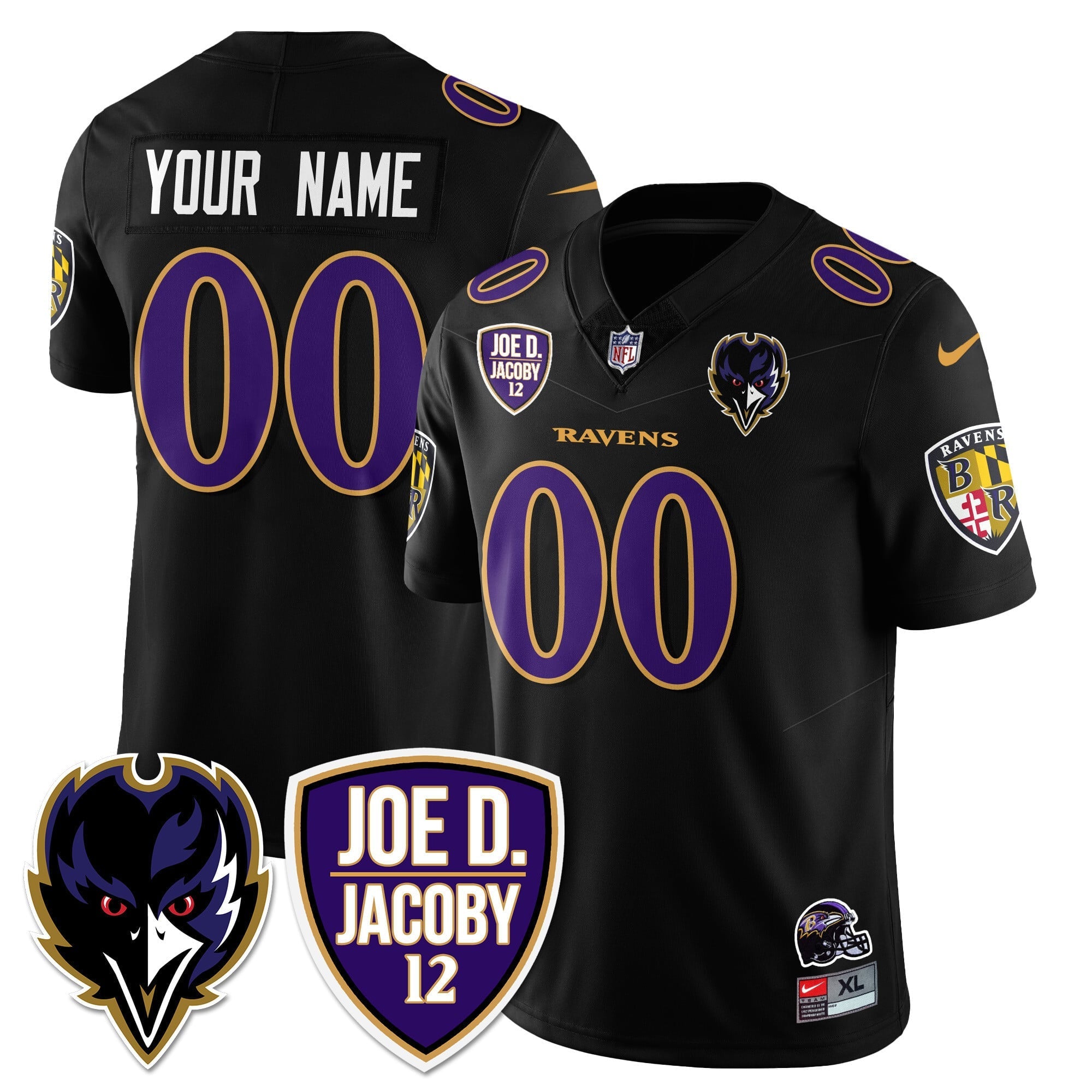 Custom Name/Gender Ravens Purple Rising 2024 Vapor Limited Jersey - All Stitched