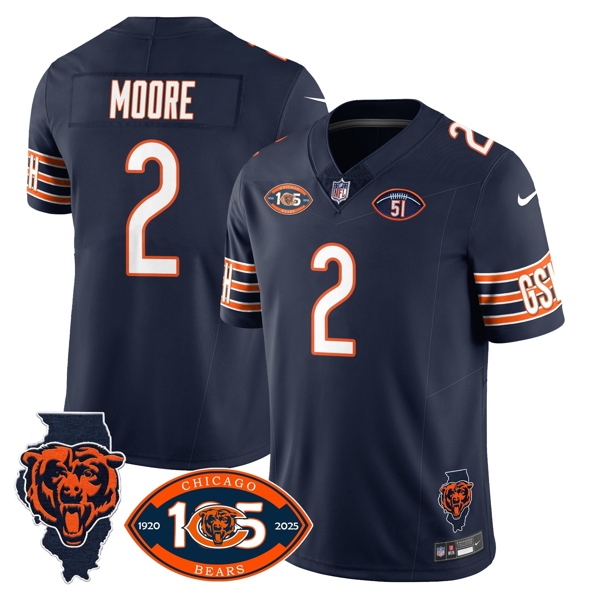 Men's Bears 1920-2025 - The Bears Jersey - All Stitched
