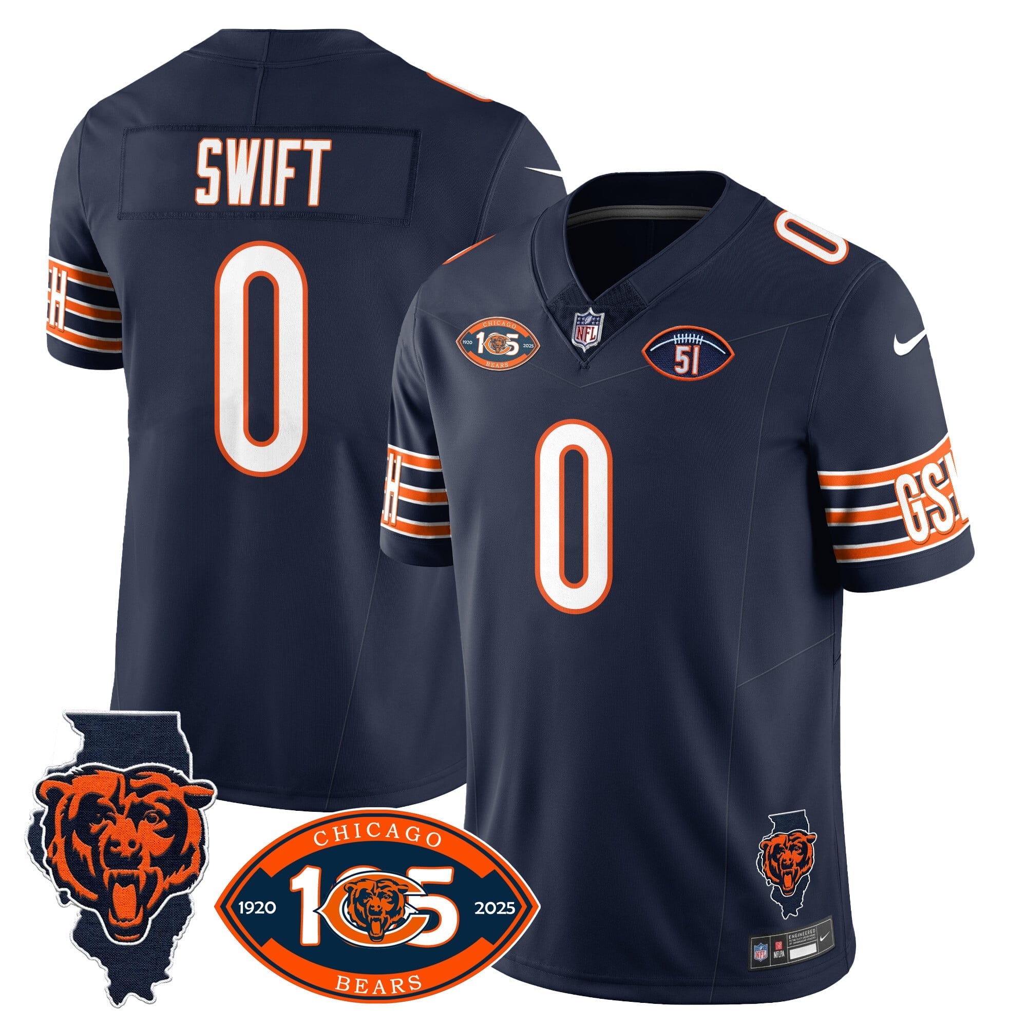 Men's Bears 1920-2025 - The Bears Jersey - All Stitched