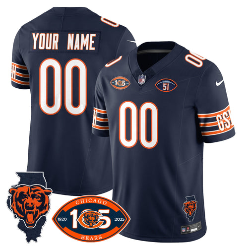 Custom Name/Gender Bears 1920-2025 - The Bears Jersey - All Stitched