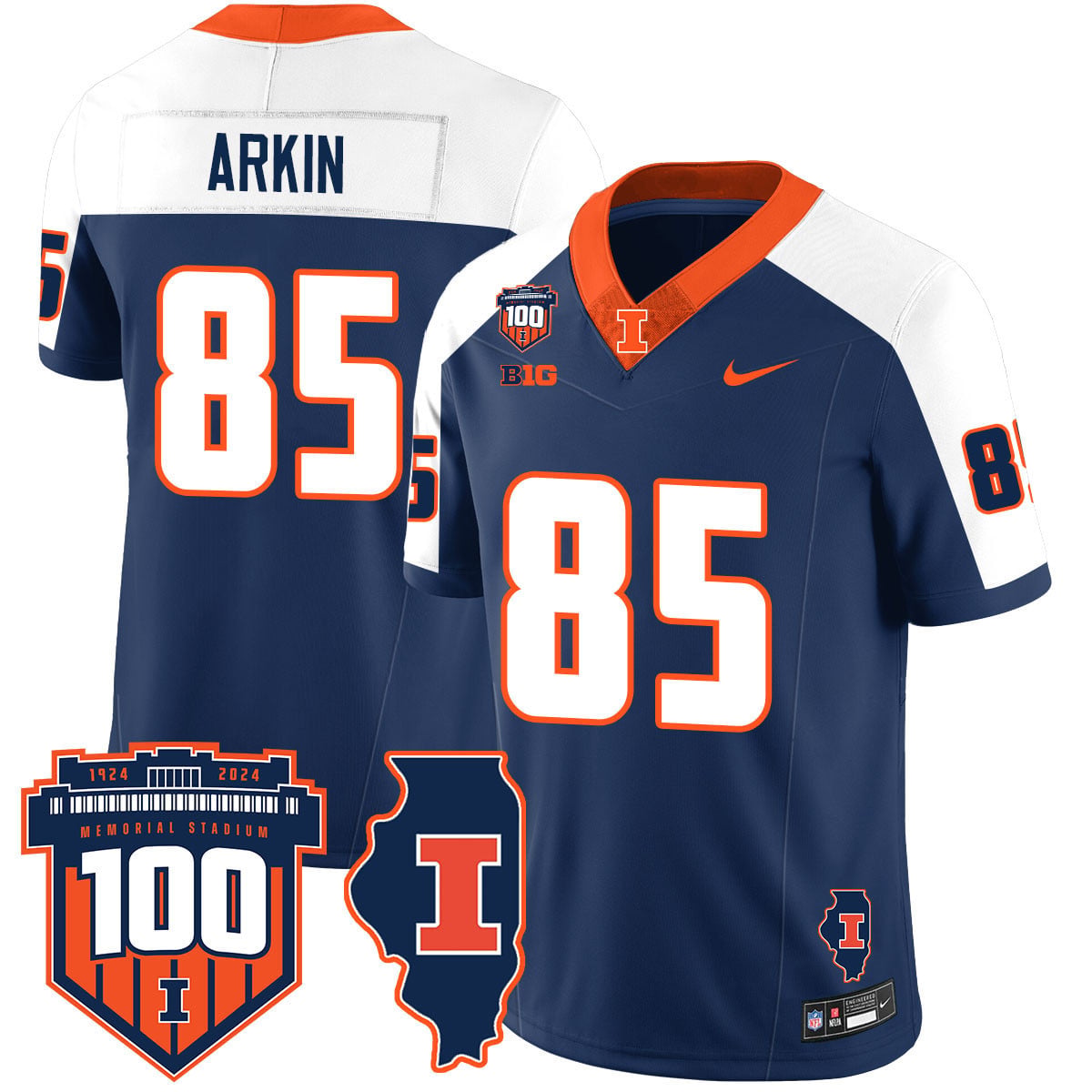 Men's Illinois Football Vapor Jersey - All Stitched