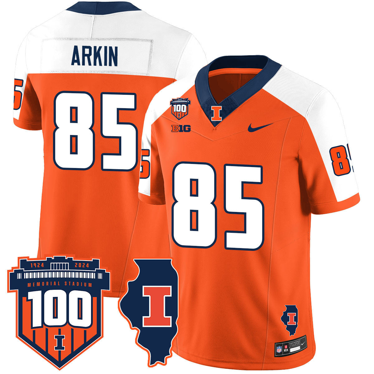 Men's Illinois Football Vapor Jersey - All Stitched
