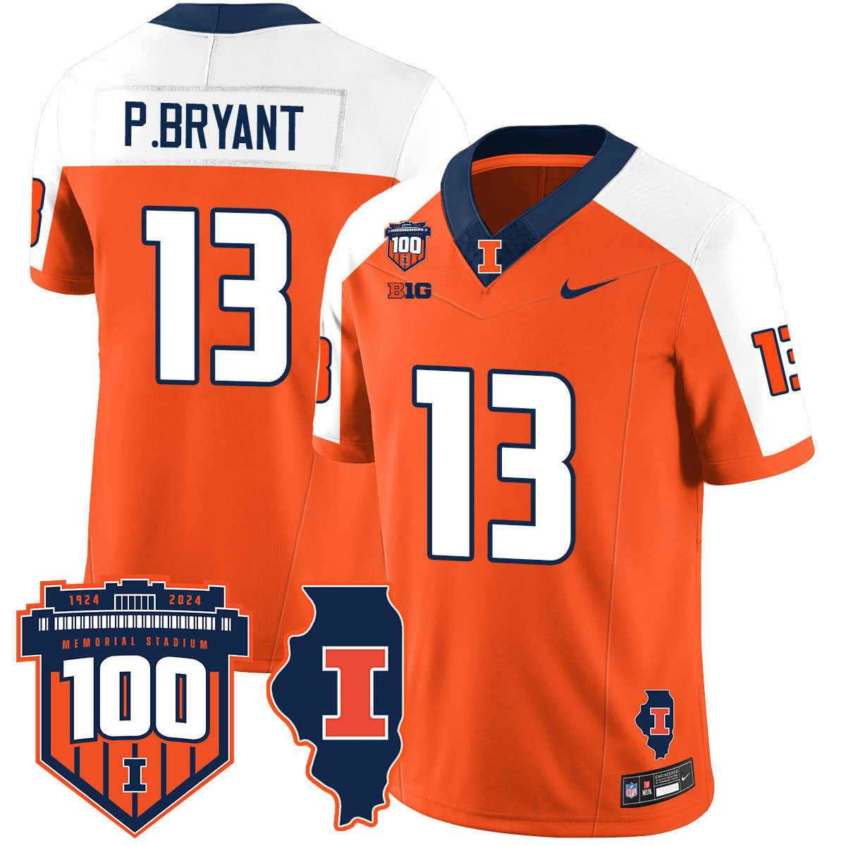 Men's Illinois Football Vapor Jersey - All Stitched