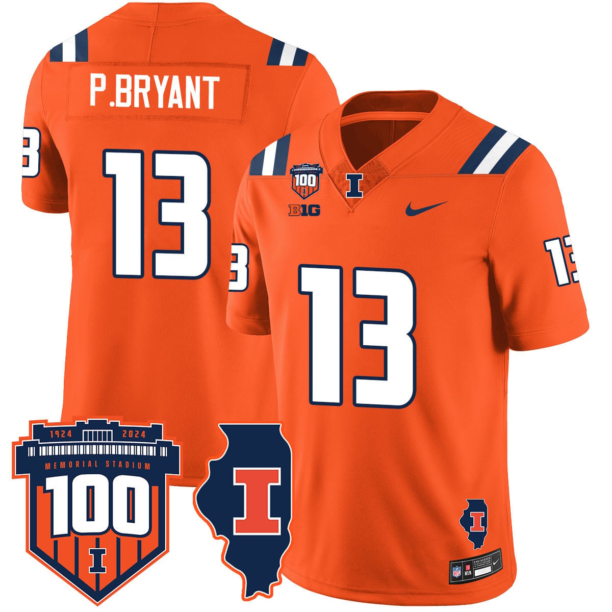 Men's Illinois Football Vapor Jersey - All Stitched