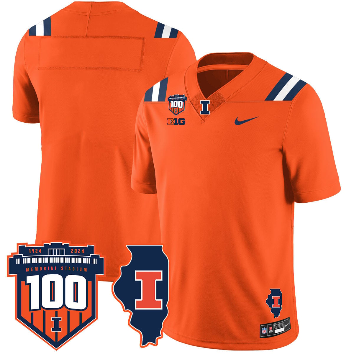 Men's Illinois Football Vapor Jersey - All Stitched
