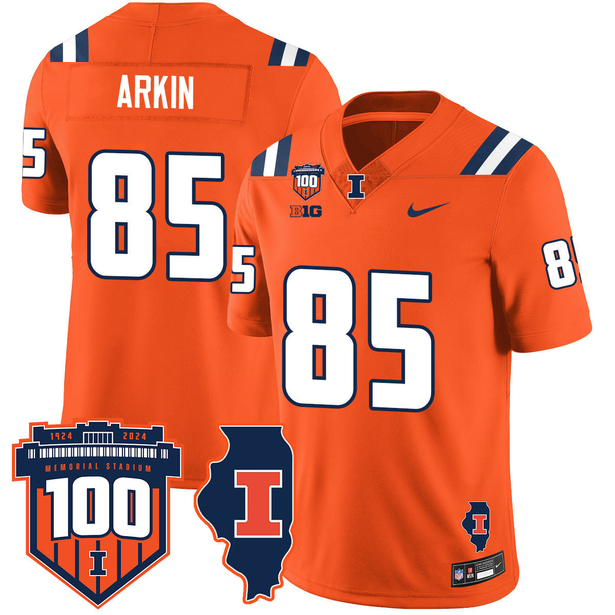 Men's Illinois Football Vapor Jersey - All Stitched