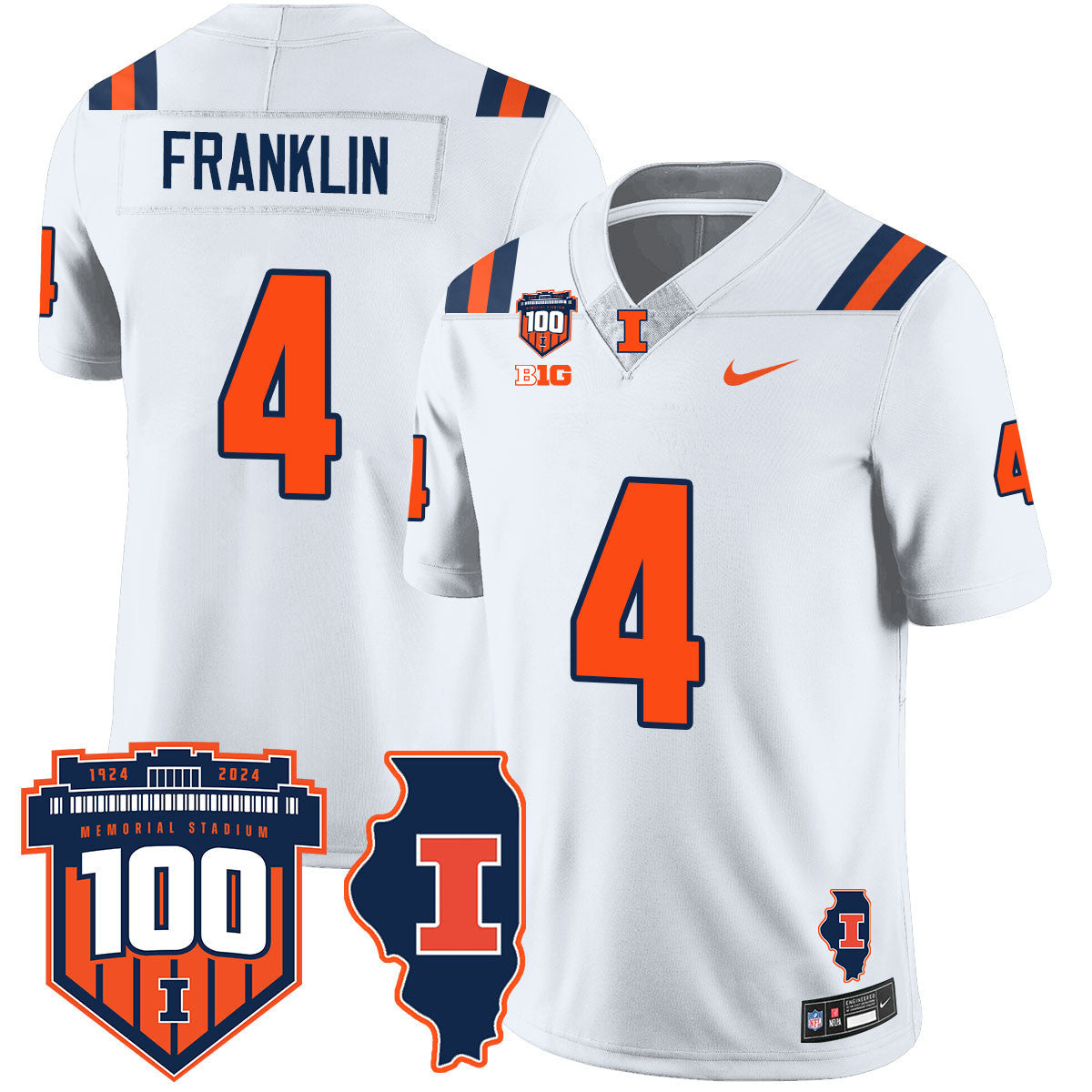Men's Illinois Football Vapor Jersey - All Stitched