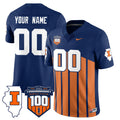 Custom Name/Gender Illinois Football Throwback Jersey - All Stitched