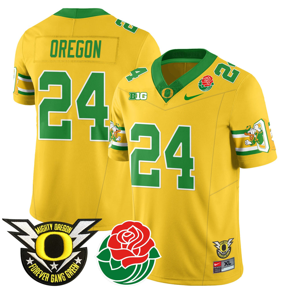 Men's Oregon Ducks 2024 Rose Bowl Jersey - All Stitched 412VTHNJS003