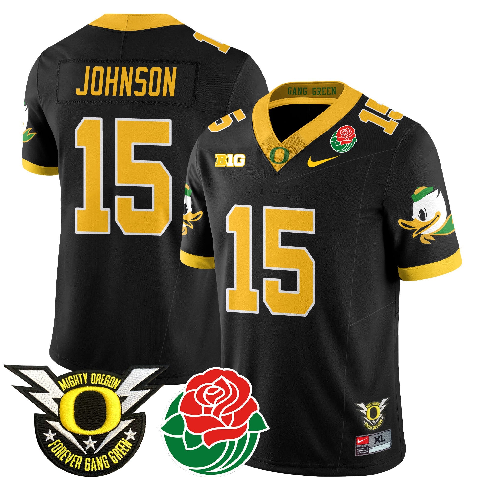 Men's Oregon Ducks 2024 Rose Bowl Jersey N1 - All Stitched 412VTHNJS003