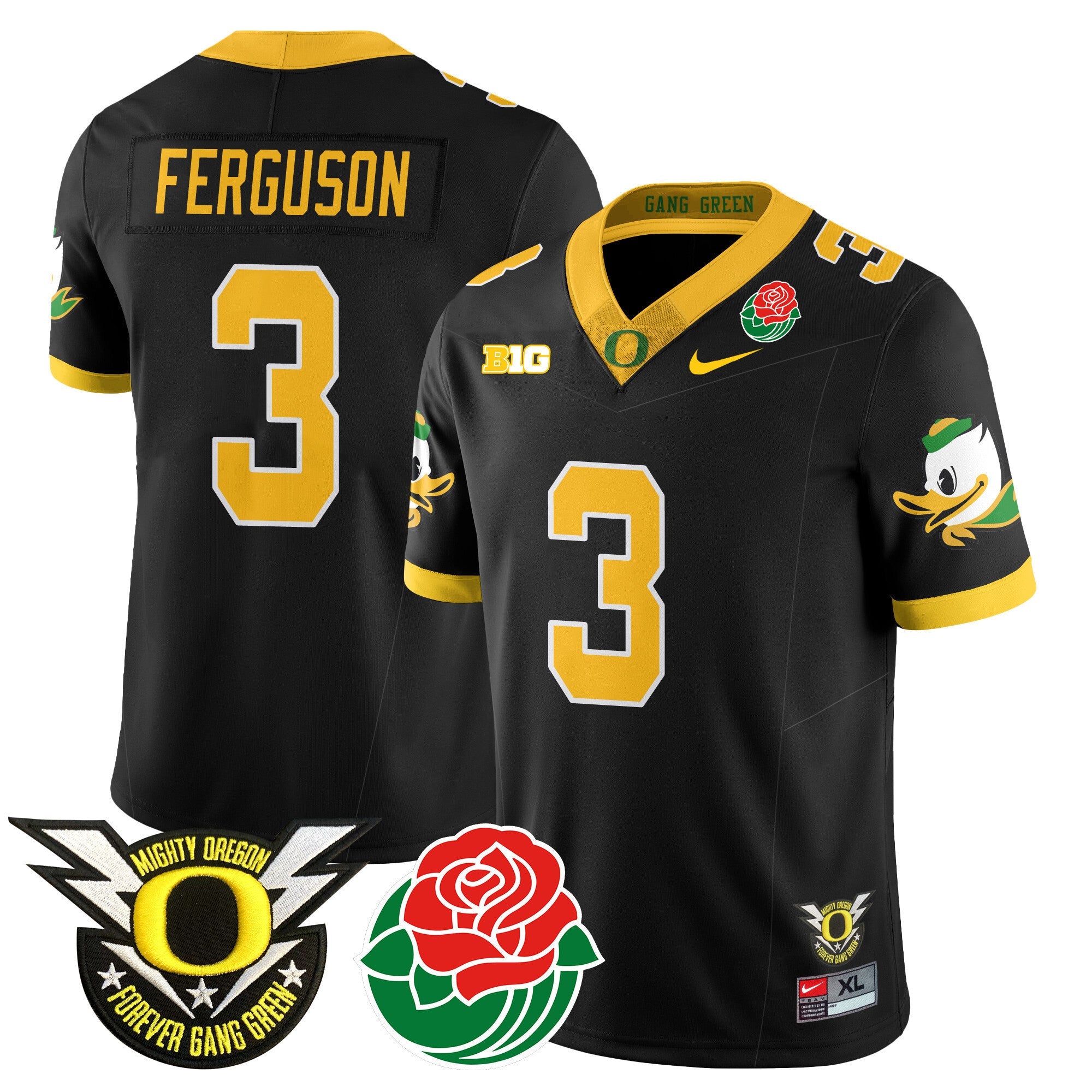 Men's Oregon Ducks 2024 Rose Bowl Jersey N1 - All Stitched 412VTHNJS003