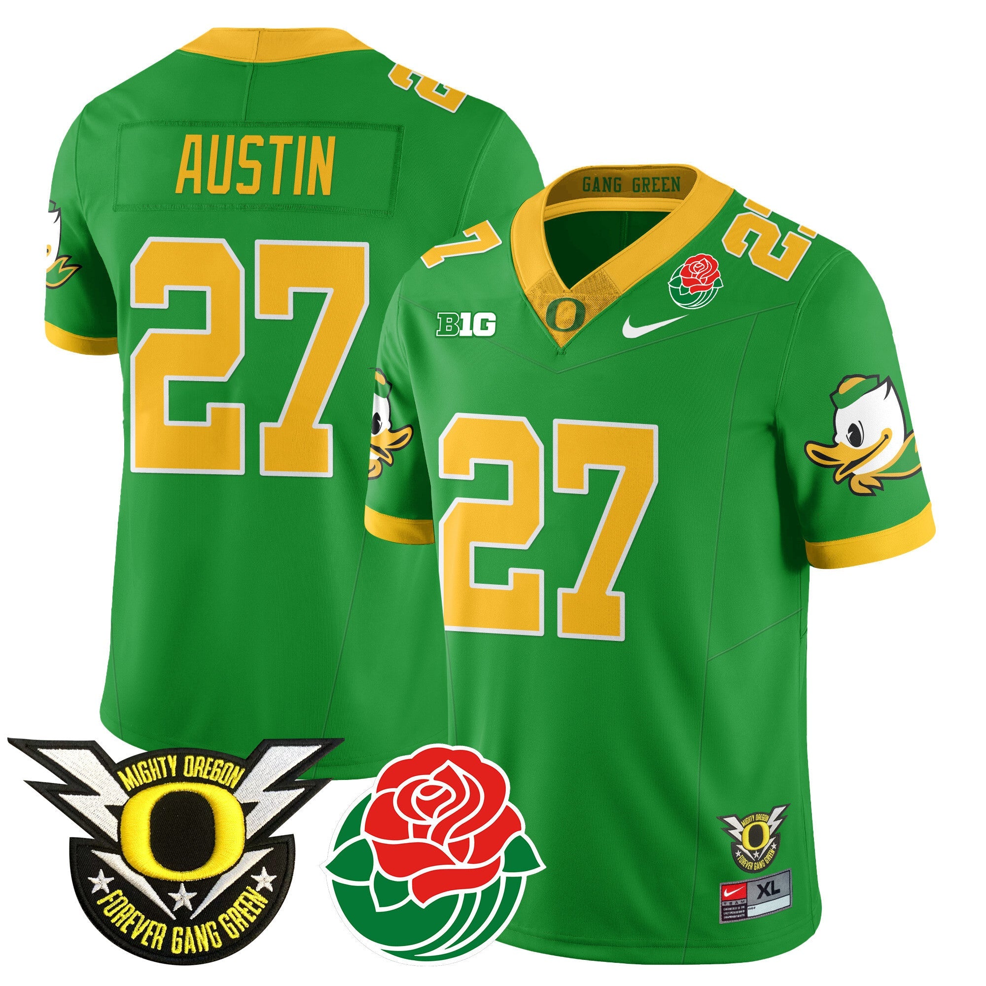 Men's Oregon Ducks 2024 Rose Bowl Jersey N1 - All Stitched 412VTHNJS003