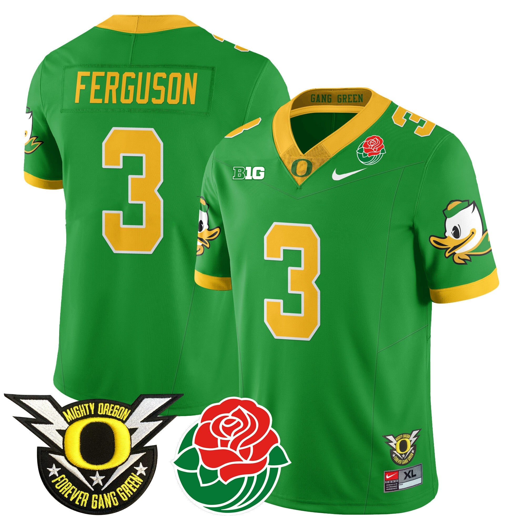 Men's Oregon Ducks 2024 Rose Bowl Jersey N1 - All Stitched 412VTHNJS003