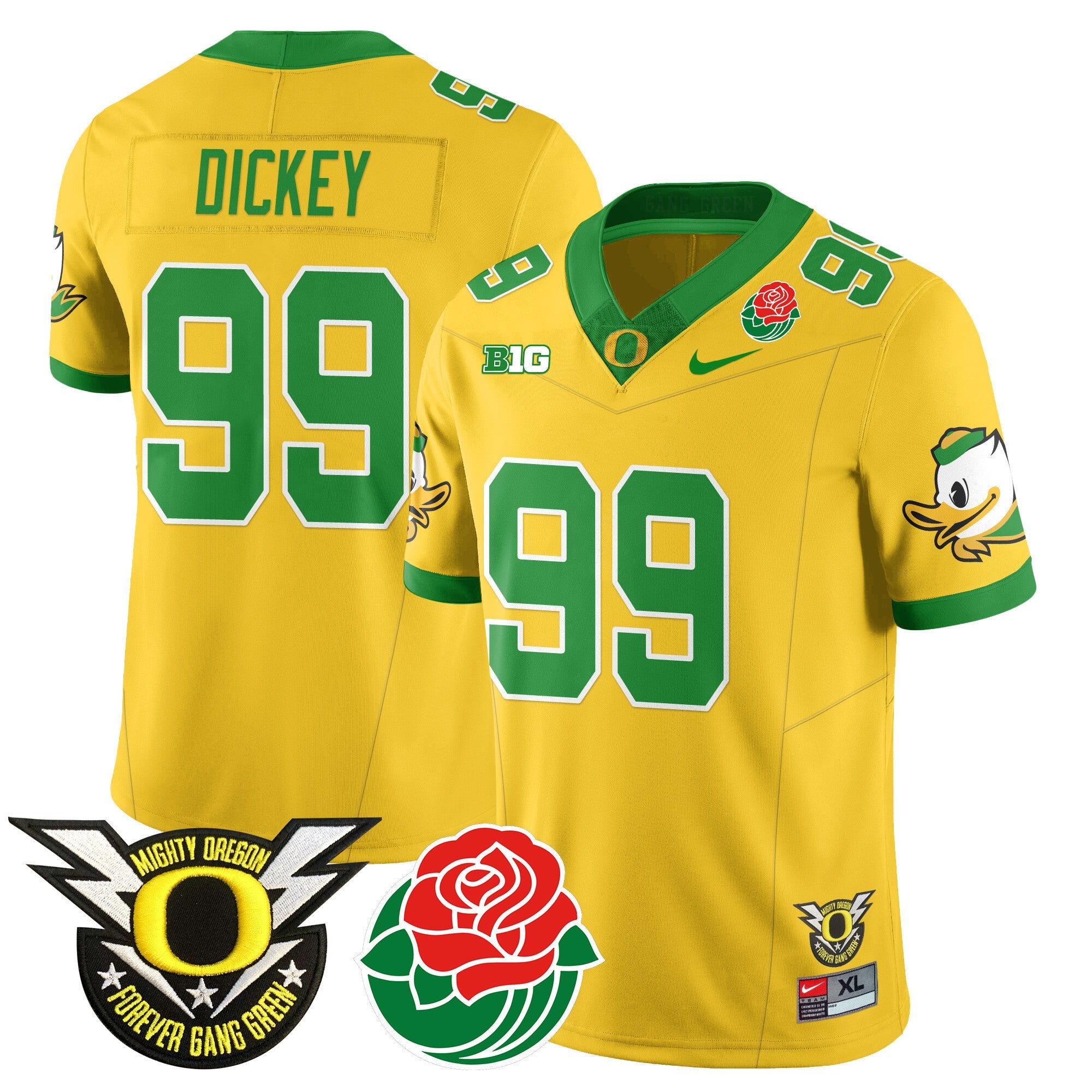 Men's Oregon Ducks 2024 Rose Bowl Jersey N1 - All Stitched 412VTHNJS003