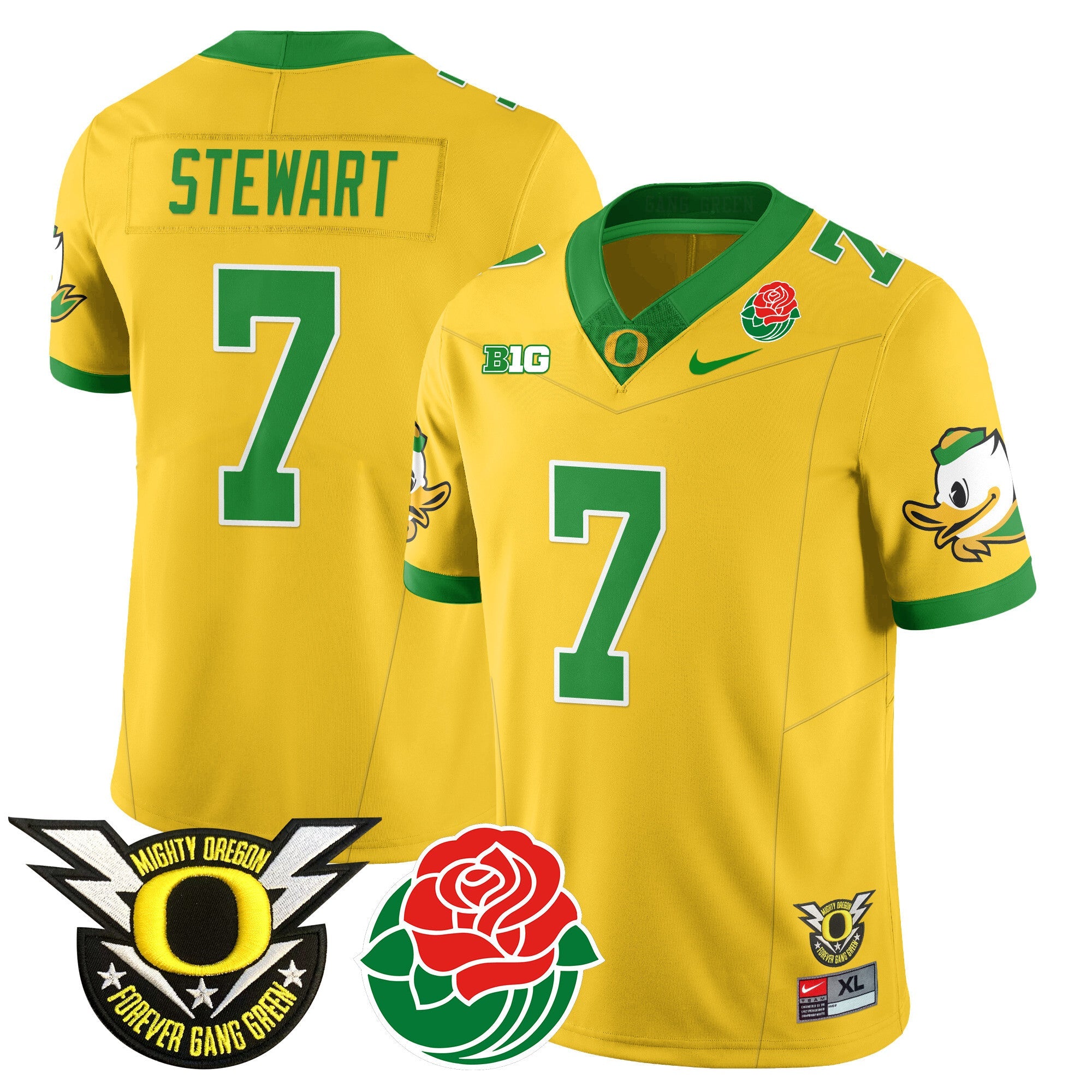 Men's Oregon Ducks 2024 Rose Bowl Jersey N1 - All Stitched 412VTHNJS003