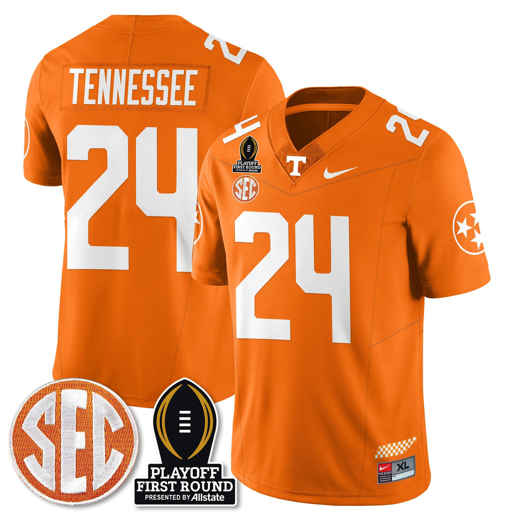 Men's Tennessee Volunteers Football Jersey - Playoff First Round Patch - All Stitched