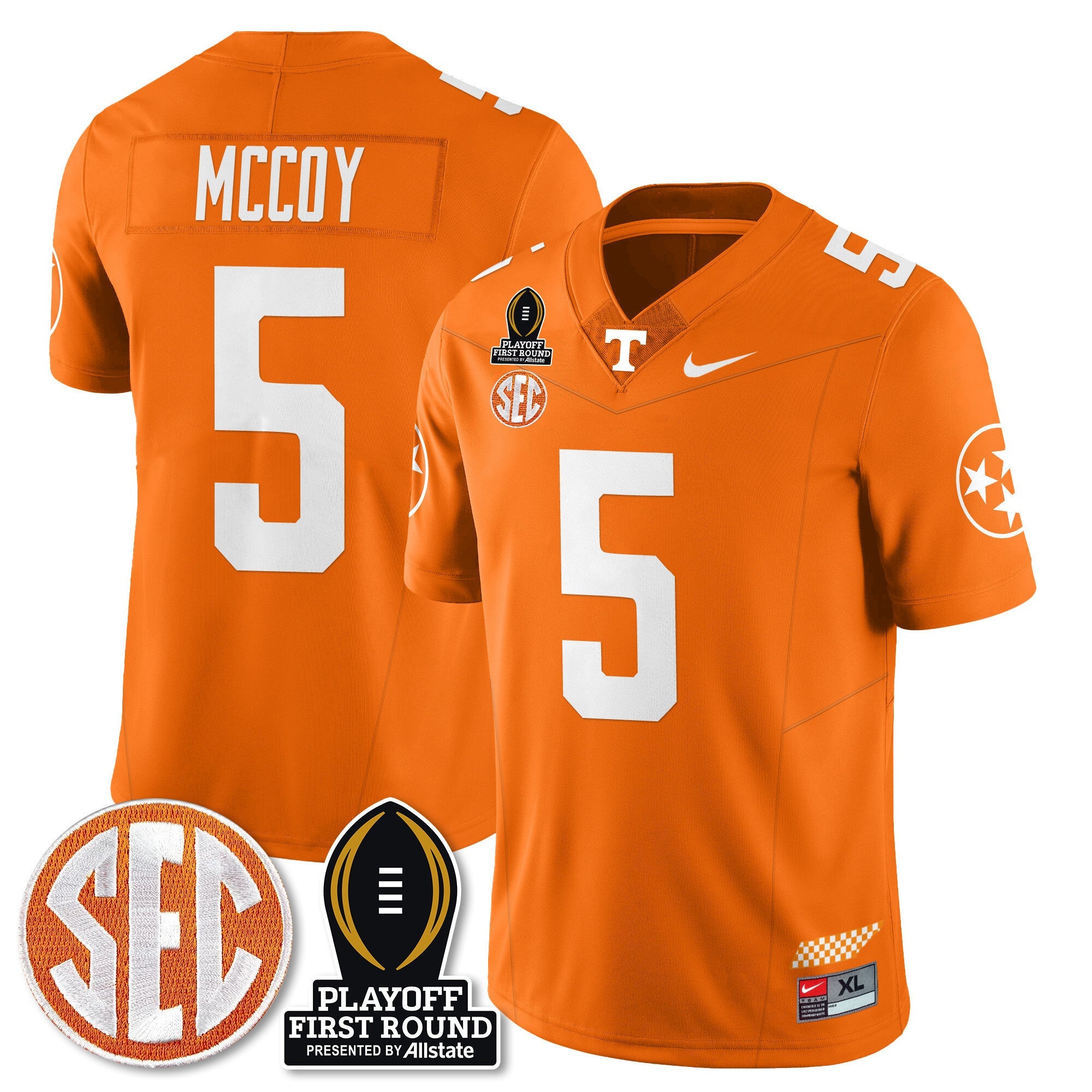 Men's Tennessee Volunteers Football Jersey - Playoff First Round Patch - All Stitched
