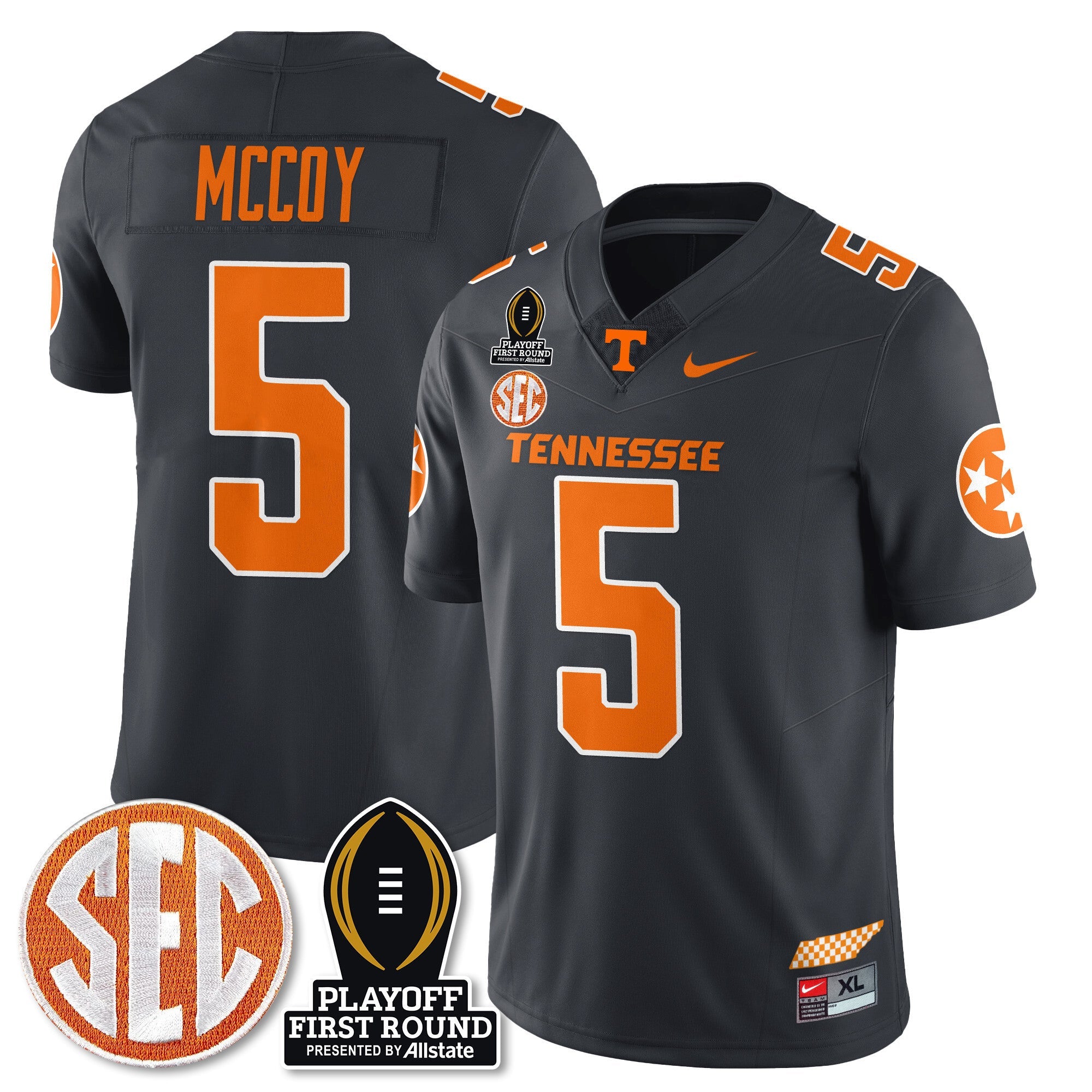 Men's Tennessee Volunteers Football Jersey - Playoff First Round Patch - All Stitched
