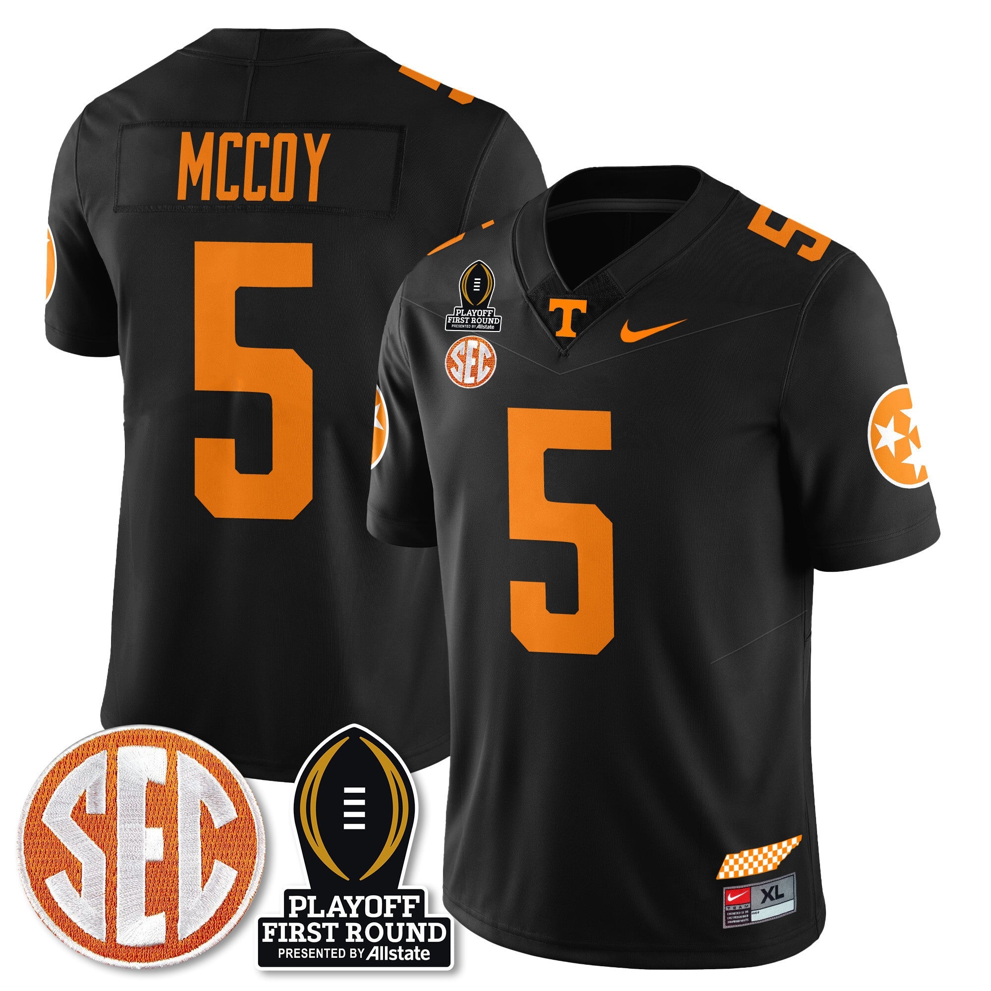 Men's Tennessee Volunteers Football Jersey - Playoff First Round Patch - All Stitched