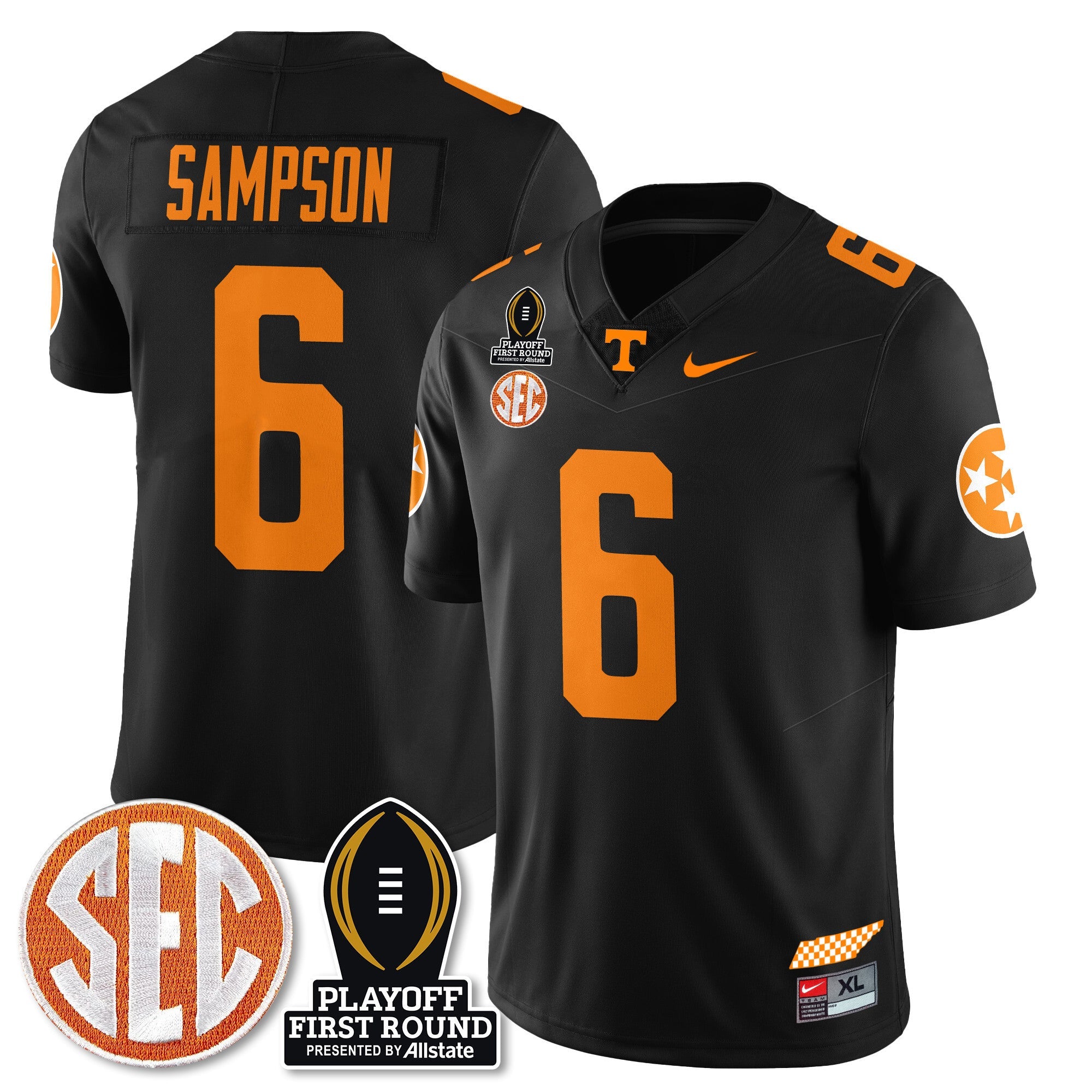 Men's Tennessee Volunteers Football Jersey - Playoff First Round Patch - All Stitched