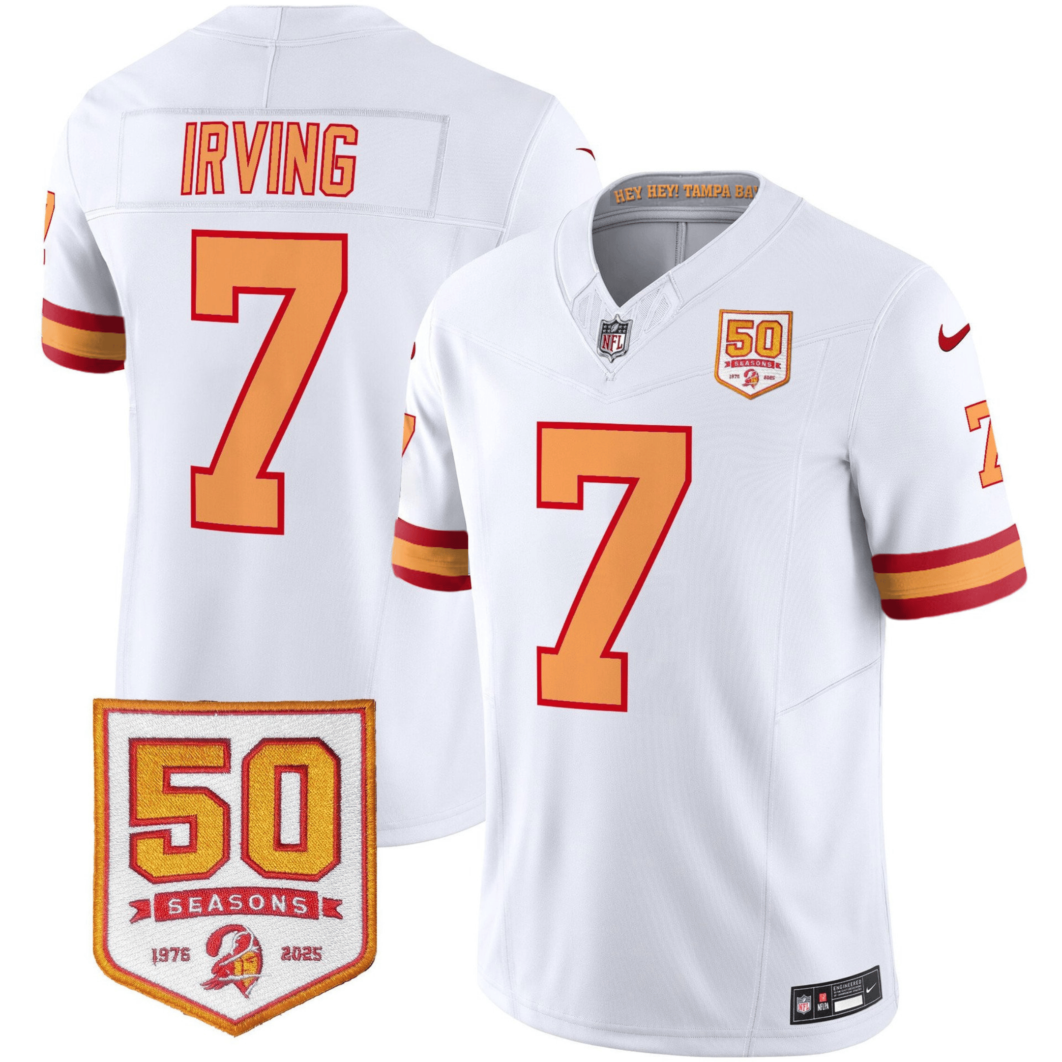 Men's Tampa Bay Buccaneers Throwback 50th Season Patch Vapor Limited Jersey - All Stitched