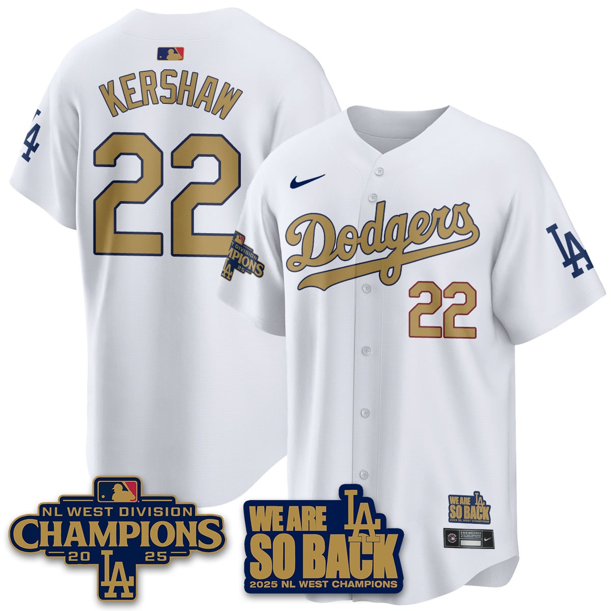 Los Angeles Dodgers 2025 NL West Division Champions Jersey - All Stitched