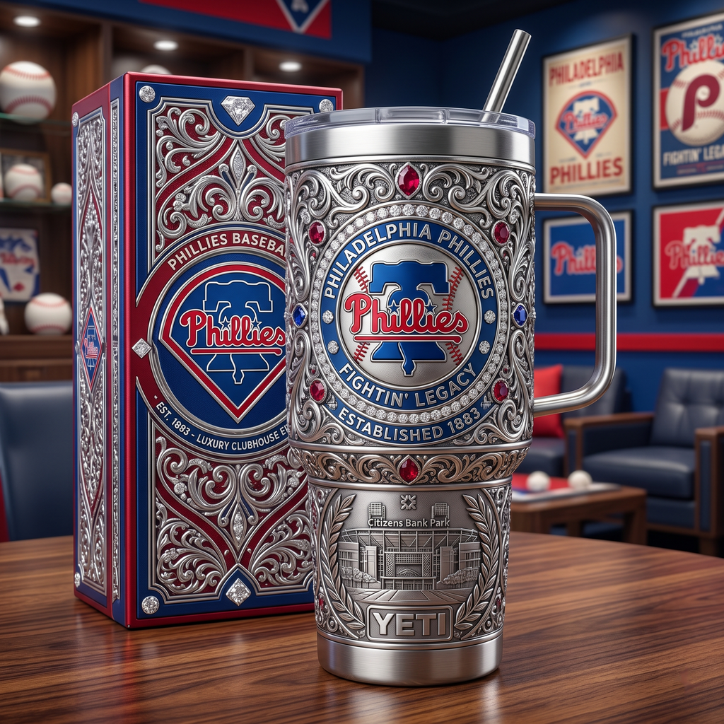 Philadelphia Phillies 40 oz Tumbler with Handle and Lid