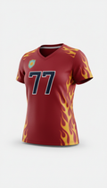 Women's jersey with golden flame trims
