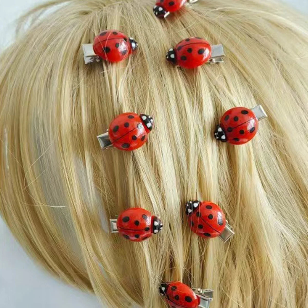 10-piece set of cross-border fashionable cute bee ladybug hair clips mini accessories hairpins for students bulk fun