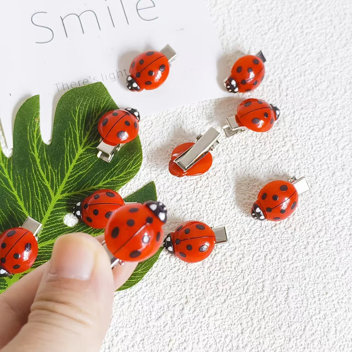 10-piece set of cross-border fashionable cute bee ladybug hair clips mini accessories hairpins for students bulk fun