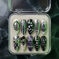 Beetlejuice Handmade Press On Nails | Reusable 3D Nail Set
