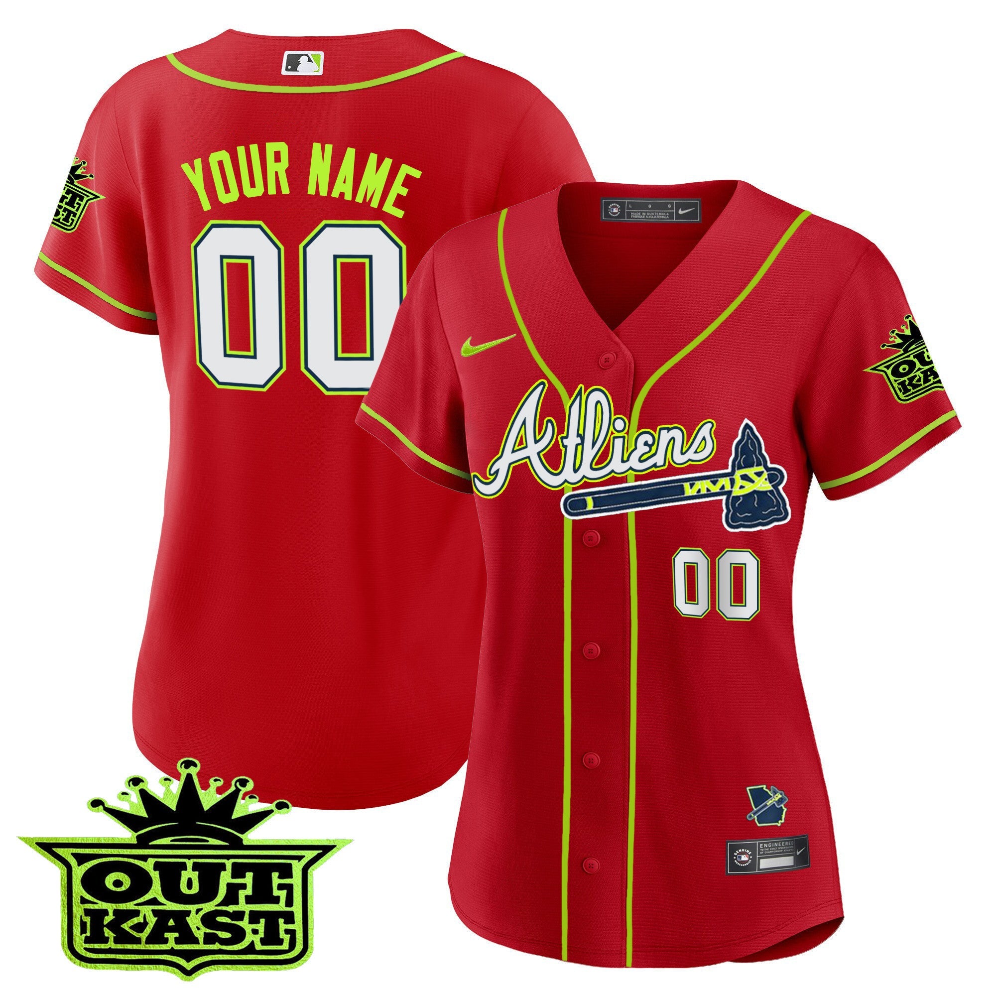 Atlanta Braves Atliens Flex Base Custom Jersey - All Stitched