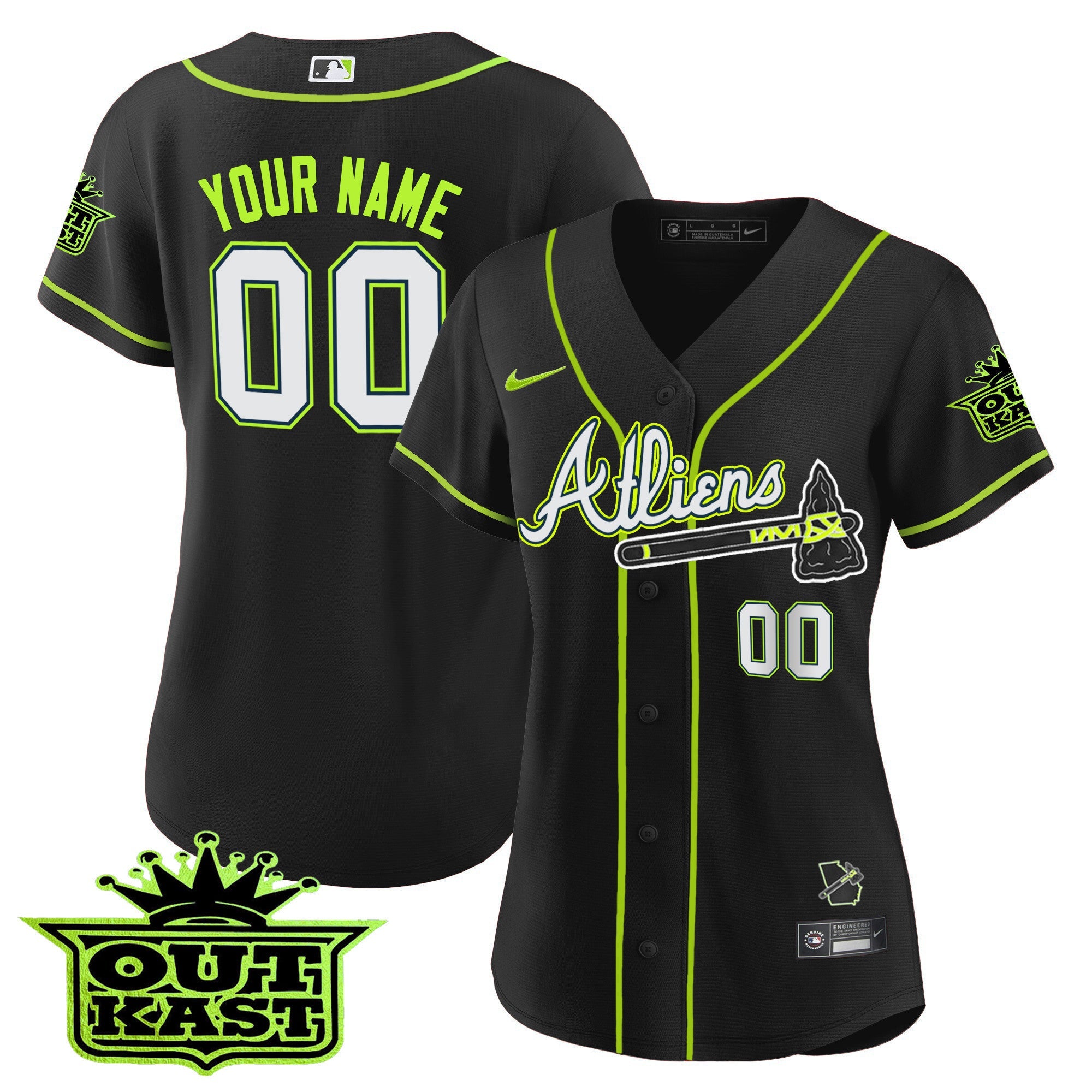 Atlanta Braves Atliens Cool Base Custom Jersey - All Stitched