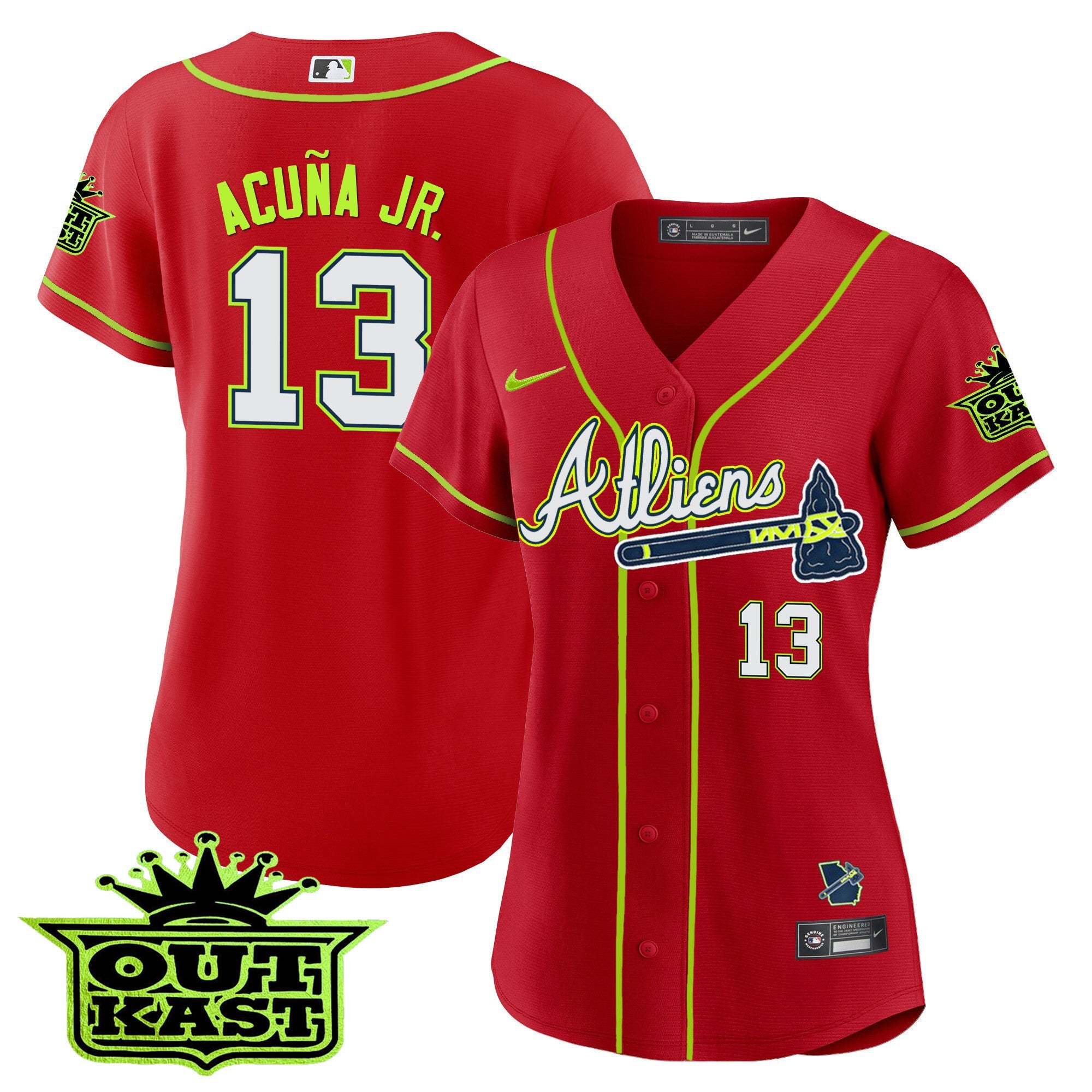 Women's Atlanta Braves Atliens Jersey - All Stitched