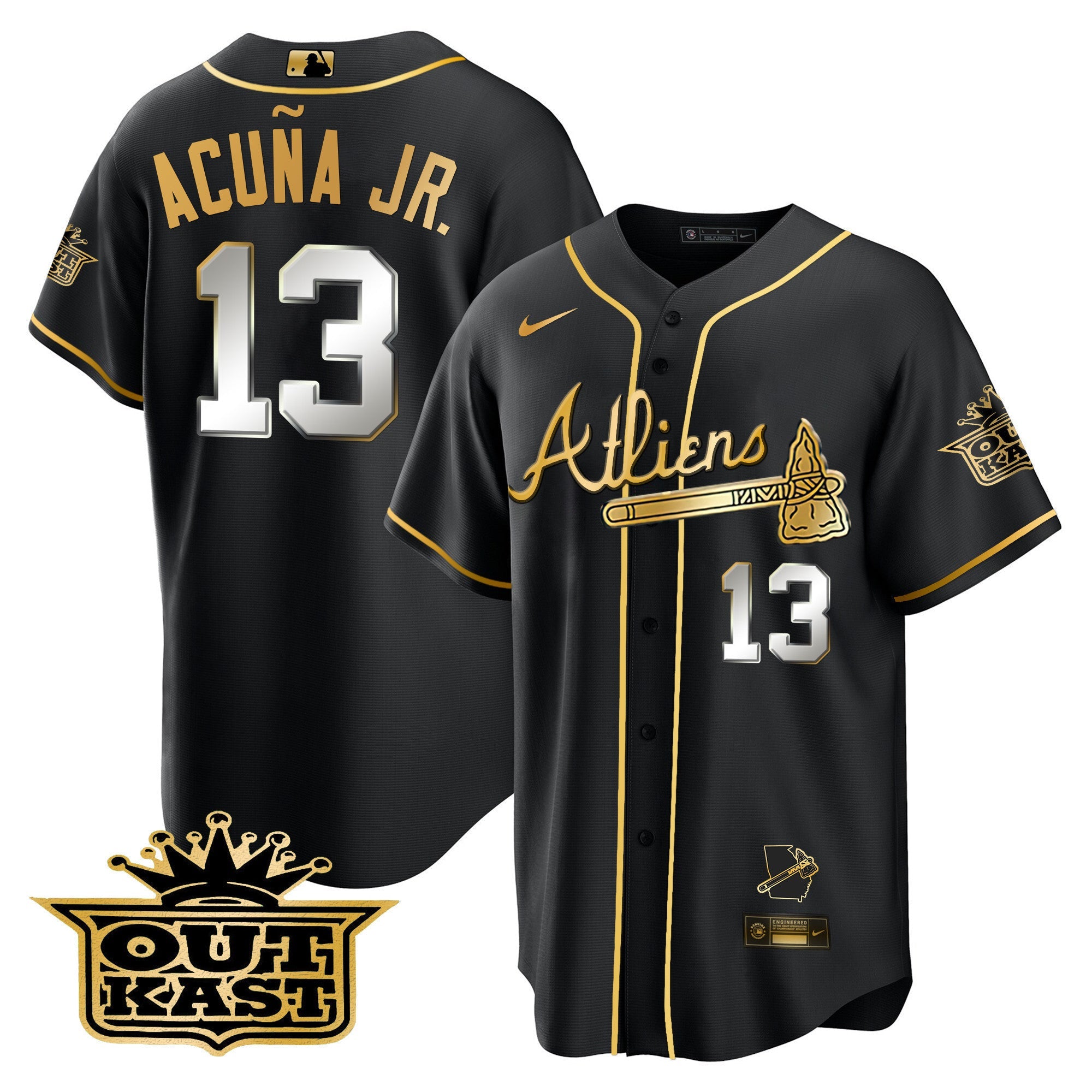 Men's Atlanta Braves Atliens Cool Base Jersey V2 - All Stitched
