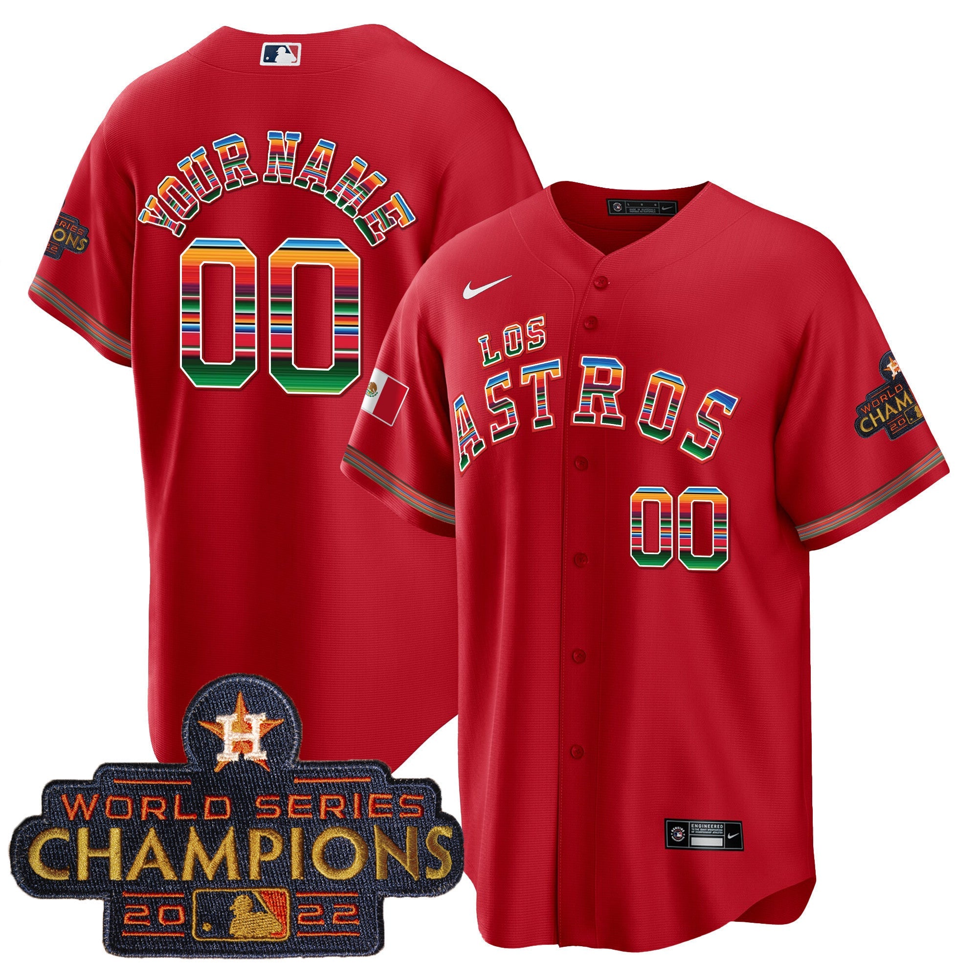 Houston Astros Los Astros Mexico Custom Jersey - All Stitched
