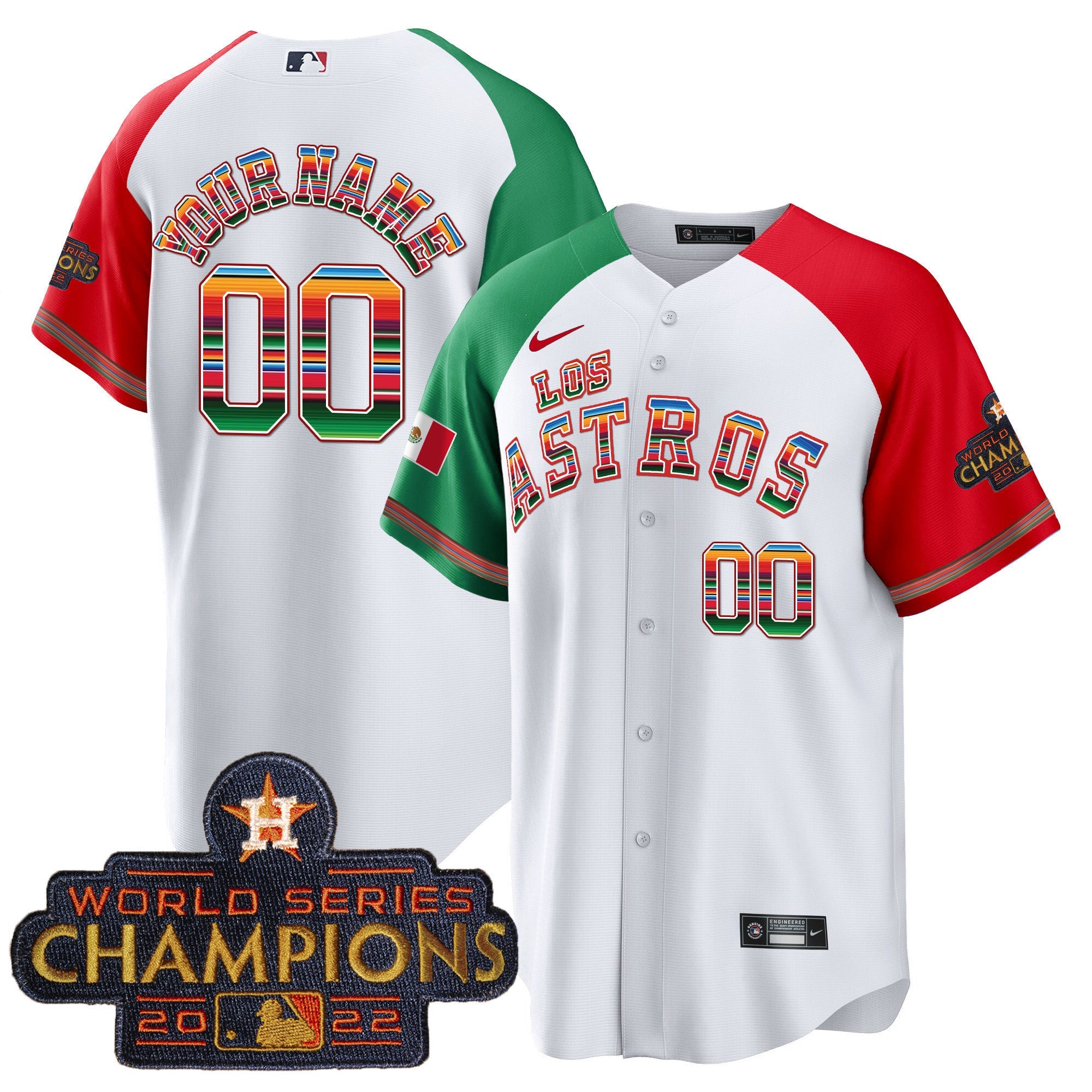 Houston Astros Los Astros Mexico Custom Jersey - All Stitched