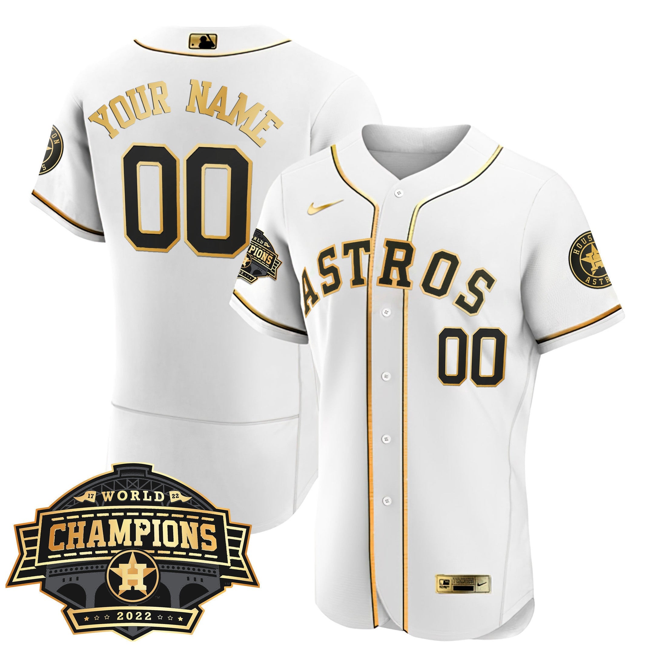 Houston Astros 2022 Champions Limited Custom Name And Number Jersey - All Stitched
