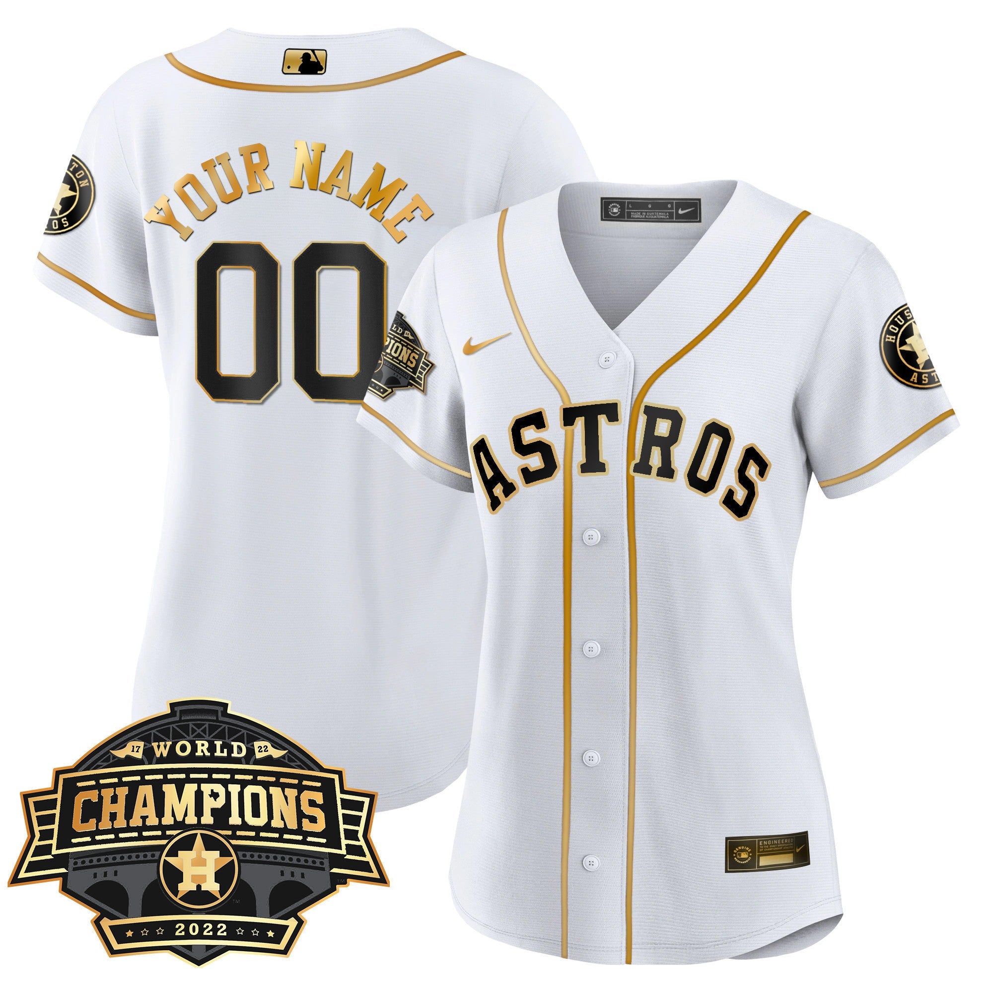 Houston Astros 2022 Champions Limited Custom Name And Number Jersey - All Stitched