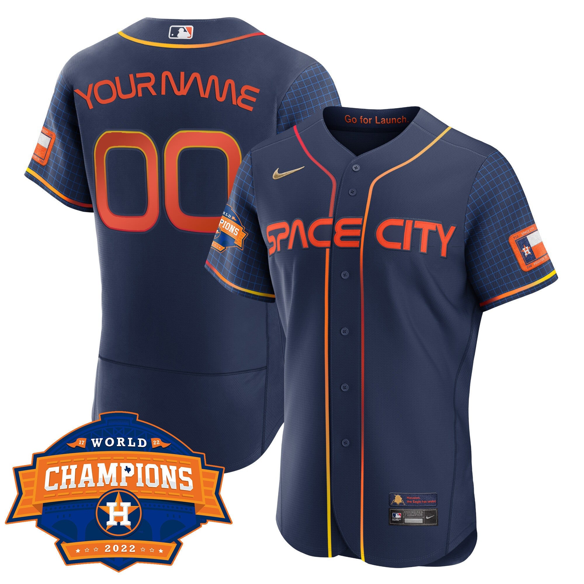 Houston Astros 2022 Champions Limited Custom Name And Number Jersey - All Stitched