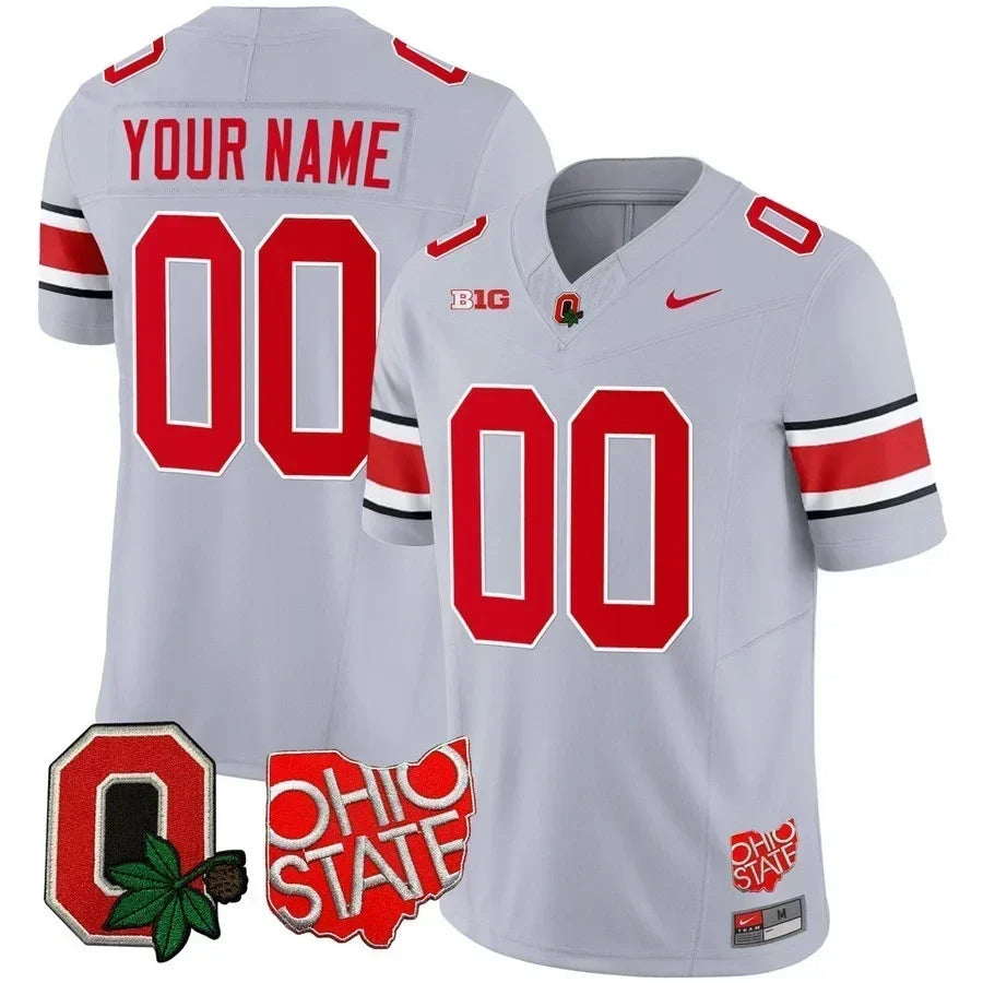 Ohio State Buckeyes Custom Jersey - Ohio State + Logo Patch - All Stitched