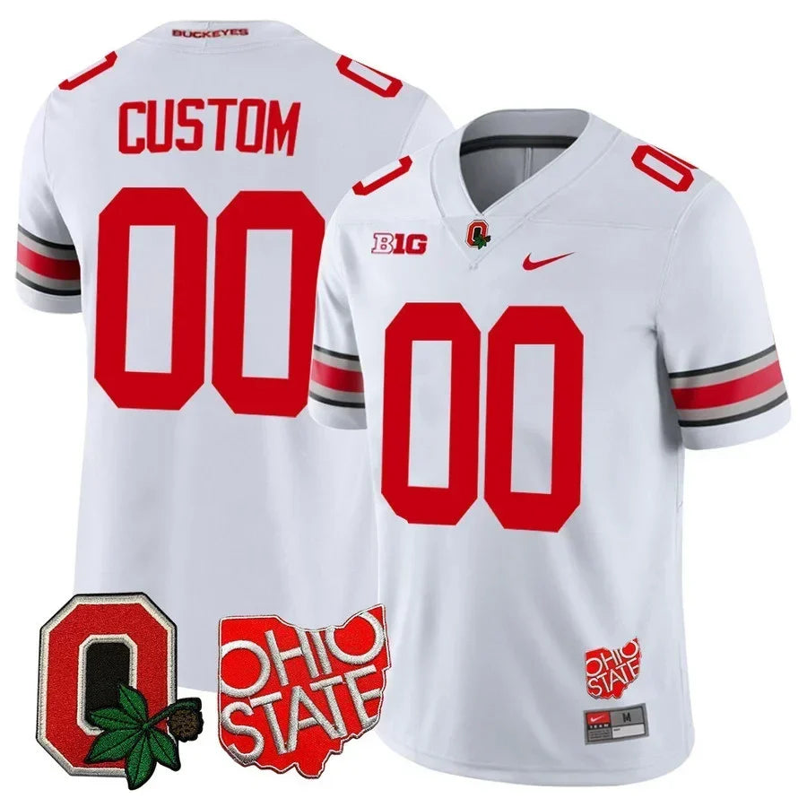 Ohio State Buckeyes Custom Jersey - Ohio State + Logo Patch - All Stitched