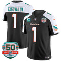 Men's Dolphins 50th 1972 Perfect Season Patch Vapor Jersey - All Stitched